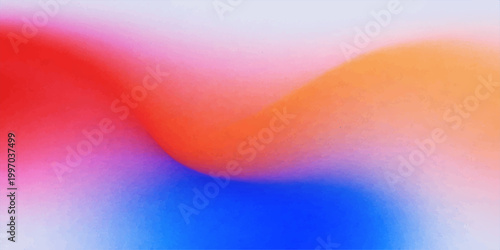 Bright pink and orange waves of light create a vibrant abstract background with hearts and colorful energy curves in a fiery rainbow motion illustration