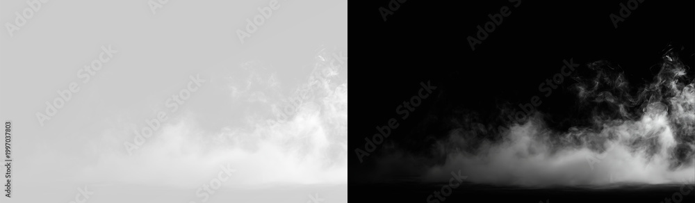 Naklejka premium Smoke Trail and White Steam Cloud for Motion Design Overlay