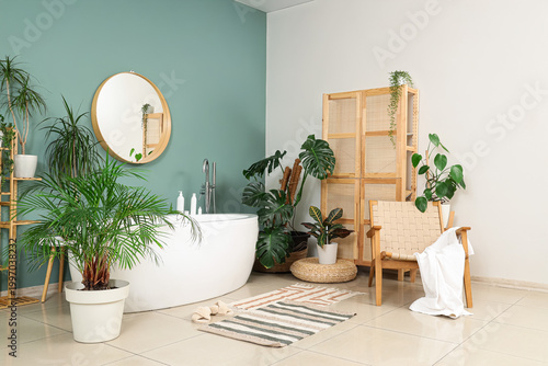 Interior of bathroom with g...