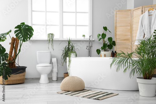 Interior of light bathroom ...