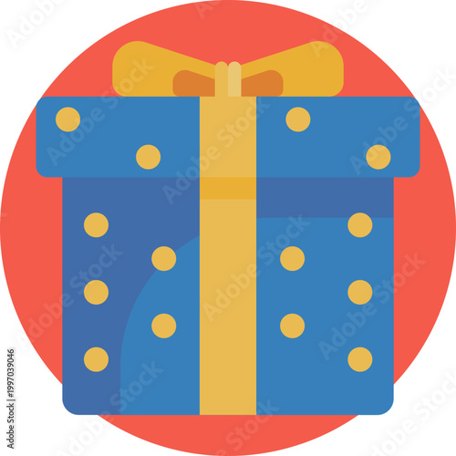 A wrapped gift box with a ribbon and bow on top, symbolizing joy, surprises, and giving.