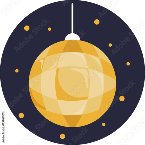 A cheerful globe icon with party details, conveying worldwide positivity, fun, and celebration.
