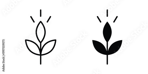 High fiber food icon on white background editable stroke and solid flat.