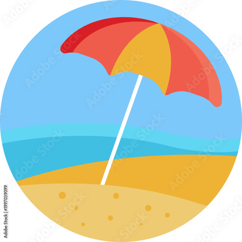 A sandy beach with gentle waves and a bright sun, symbolizing peace and carefree moments.