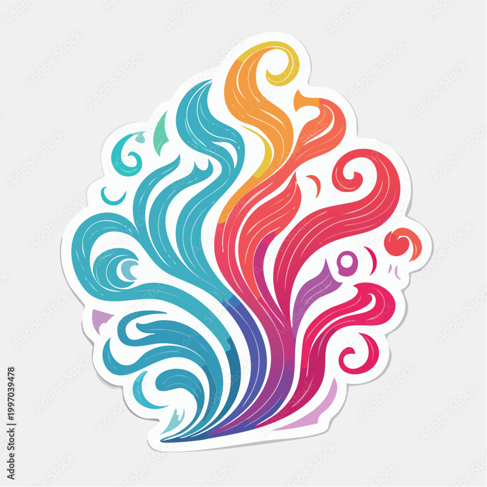 Fototapeta premium Colorful Swirls and Flourishes Abstract Design