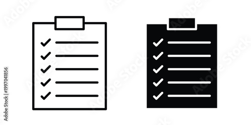 List icon on white background editable stroke and solid flat.