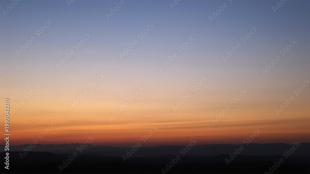 Fototapeta premium Serene twilight landscape with soft gradient sky, minimalistic natural scenery.
