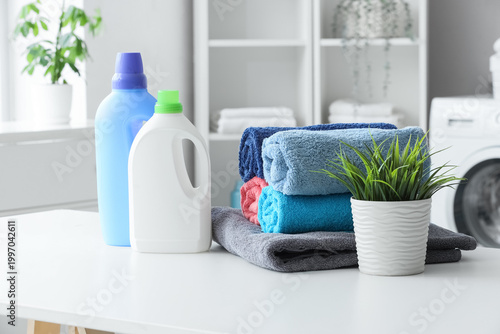 Colorful towels with laundr...