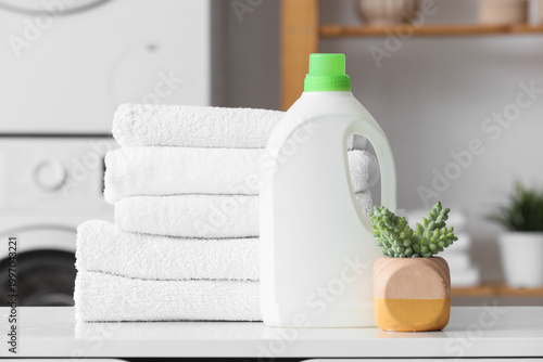 Stack of white towels with ...