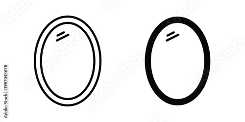 Mirror icon on white background editable stroke and solid flat.