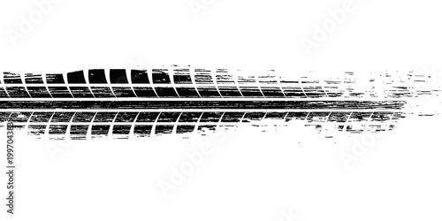 Auto tire tread grunge element. Car and motorcycle tire pattern, wheel tyre tread track. Black tyre print.