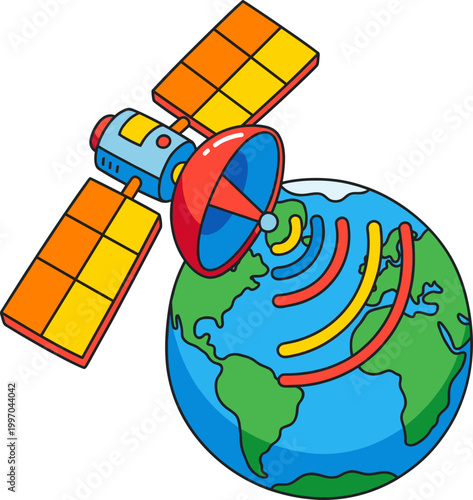 Satellite orbit communication system Illustration