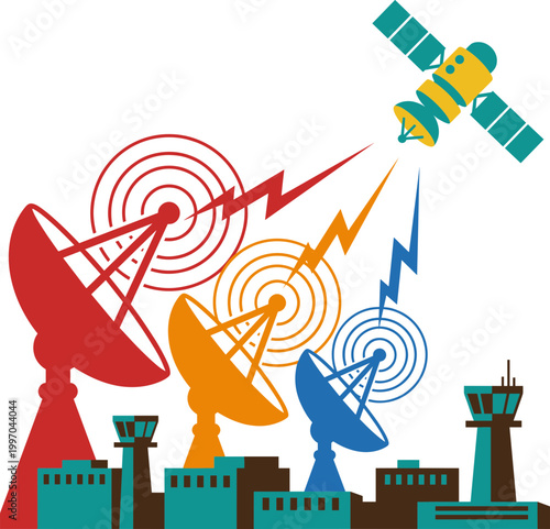 Satellite orbit communication system Illustration