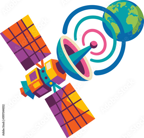 Satellite orbit communication system Illustration