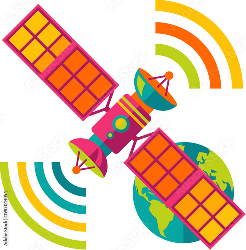 Satellite orbit communication system Illustration