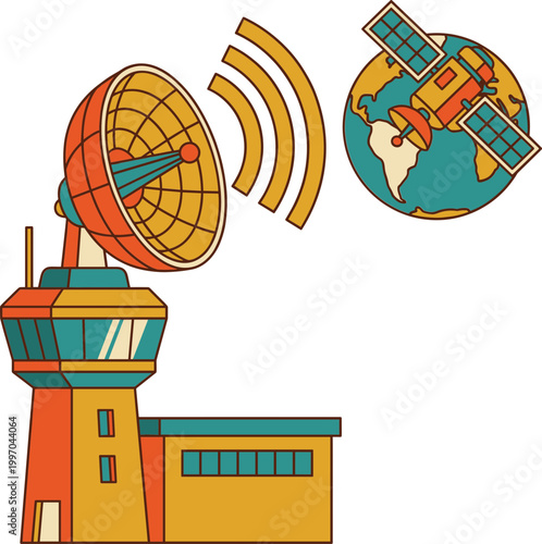 Satellite orbit communication system Illustration