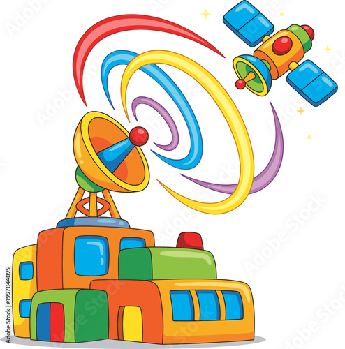 Satellite orbit communication system Illustration