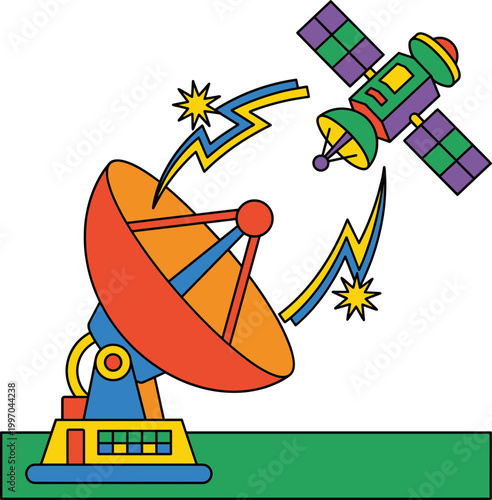 Satellite orbit communication system Illustration