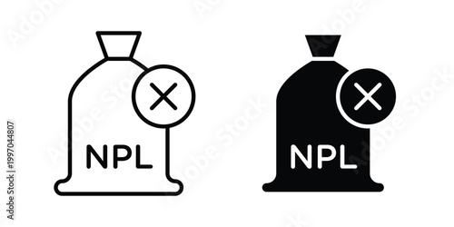 NPL icon on white background editable stroke and solid flat.