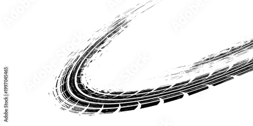 Auto tire tread grunge element. Car and motorcycle tire pattern, wheel tyre tread track vector