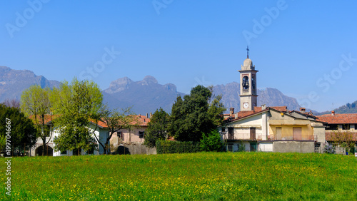View of Bartesate, near Galbiate, along the road to Colle Brianza, Italy