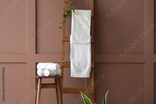 Stool and ladder with clean...