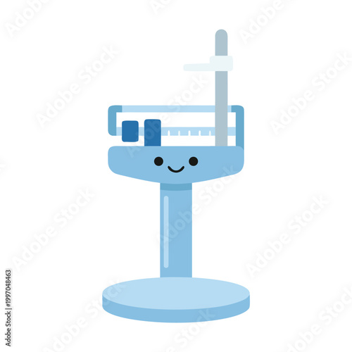Cute cartoon medical scale with a happy face.