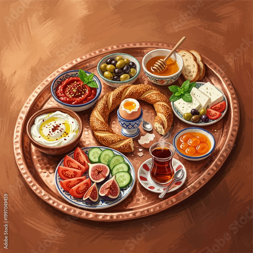 Abstract Earthy Brown Textured Background with Brush Strokes