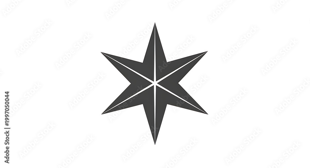 Obraz premium Black starburst shape with sharp rays on white background
