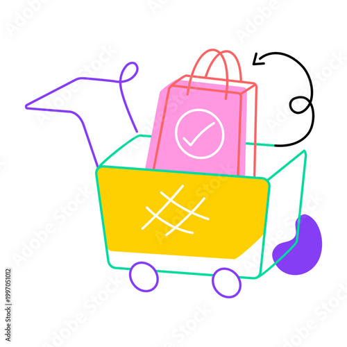 A flat style icon of a bank building
