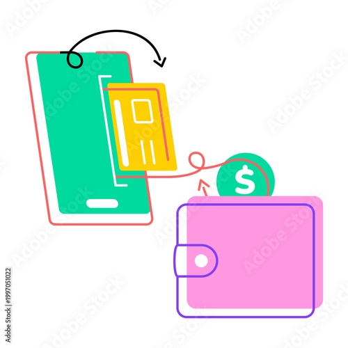 Drawing style icon of an instant payment
