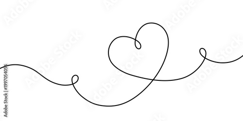 Heart hand draw. Hearts continuous line drawing. Single contour heart for love design. Single lineart sketch heart. Symbol love. Hearth oneline sign isolated on white background. Vector illustration