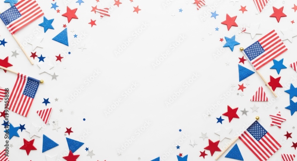 Obraz premium Festive 4th of july background american flags stars for independence day celebrations