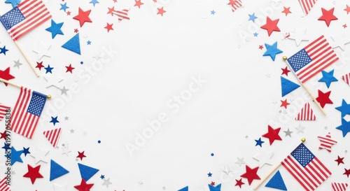 Festive 4th of july background american flags stars for independence day celebrations