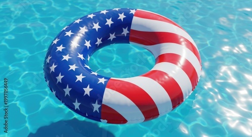 Festive 4th of july pool float patriotic american flag design for summer celebrations