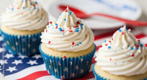 Festive 4th of july cupcakes red white blue dessert for independence day celebrations