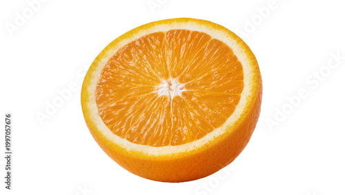 Fotografija Fresh juicy orange half slice with pulp and seeds