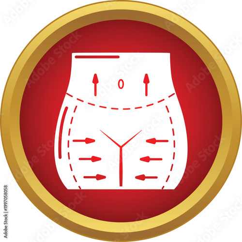 Human torso showing surgical markings for cosmetic body aesthetic correction