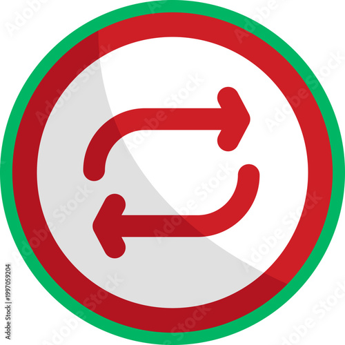 Two curved arrows forming a closed loop, indicating that the audio or video will play continuously from the beginning after it ends.