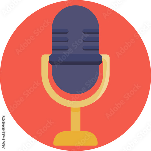 A simple microphone silhouette, typically representing audio input, recording, or voice features.