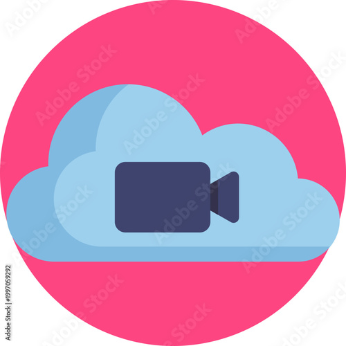 A cloud with a small video camera or play symbol inside, indicating access to video files hosted online.