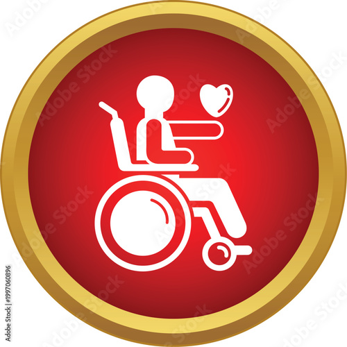 Person using a wheelchair holding a heart, symbolizing support, care, and health