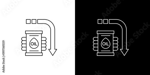 Industrial oil processing icon a modern representation of fluid transfer and refinement