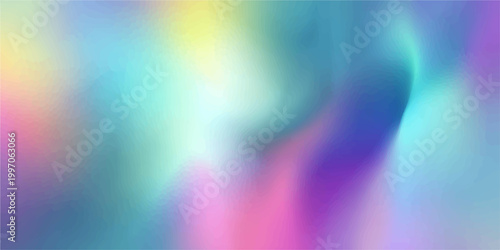 An abstract rainbow background features a colorful pattern of soft glowing lines and wavy motion blur to create a bright gradient wallpaper design with a dark blue texture backdrop