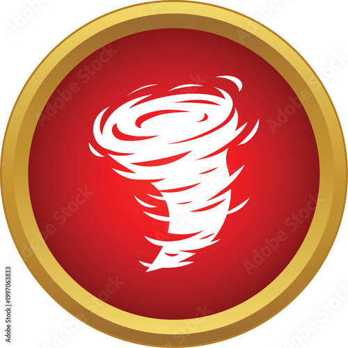 Tornado icon showing a whirlwind forming a powerful storm