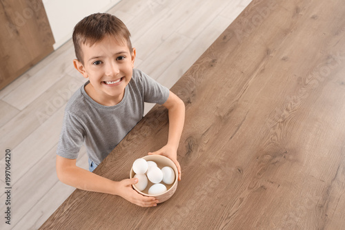 Cute little happy boy with ...