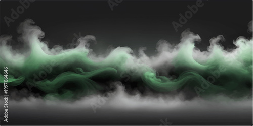 Abstract smoke and cloud night sky with dark storm atmosphere, blue light, moon and sun glow, black space background, weather motion texture and cloudy cloudscape backdrop