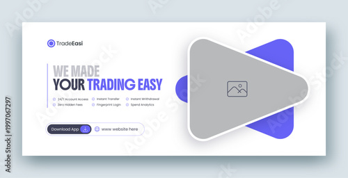 Crypto Trading & Investment Social Media Facebook Cover and Web Banner Template
