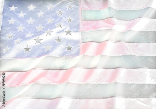 Vintage american flag with faded stars and stripes pattern isolated on transparent background