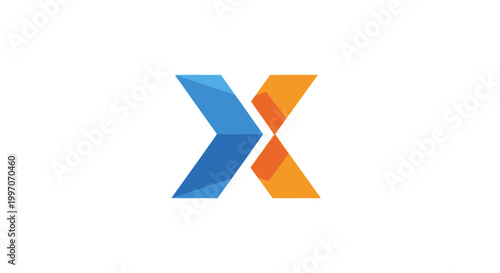 Free Download Modern abstract logo design featuring a stylized X shape with overlapping geometric elements - GFXLoad